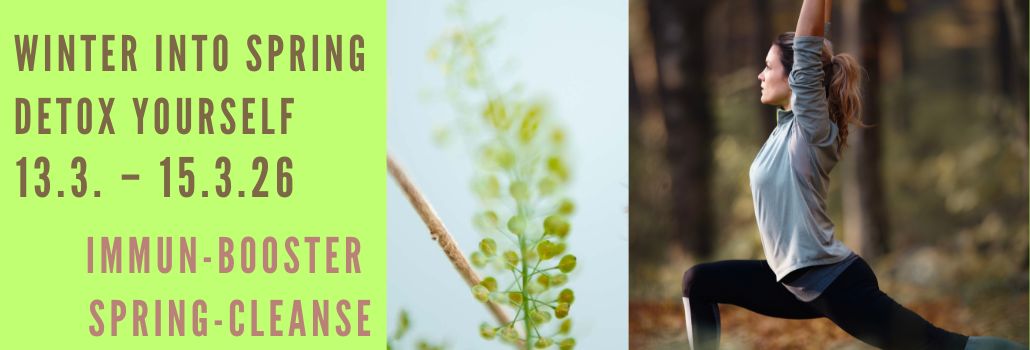 Yogini im Wald beim Sonnengruß